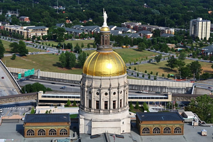 Gold Dome Capitol building Atlanta, Georgia - aerieal view