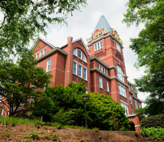 Georgia university regents name MacCartney acting chancellor photo of brick building with green roof on Georgia Tech campus