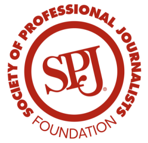 Logo Society of Professional Journalists round red seal on white