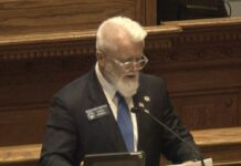 Georgia Senate passes bill to make felonies a bail restricted offense Georgia Sen. Randy Jackson speaking at the Senate session on Crossover Day for a bill to make all felonies bail restricted offenses in this March 15, 2022, screenshot. (Georgia General Assembly)