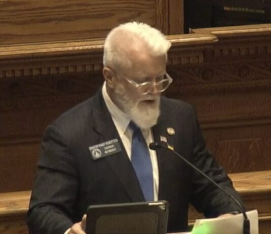 Georgia Senate passes bill to make felonies a bail restricted offense Georgia Sen. Randy Jackson speaking at the Senate session on Crossover Day for a bill to make all felonies bail restricted offenses in this March 15, 2022, screenshot. (Georgia General Assembly)