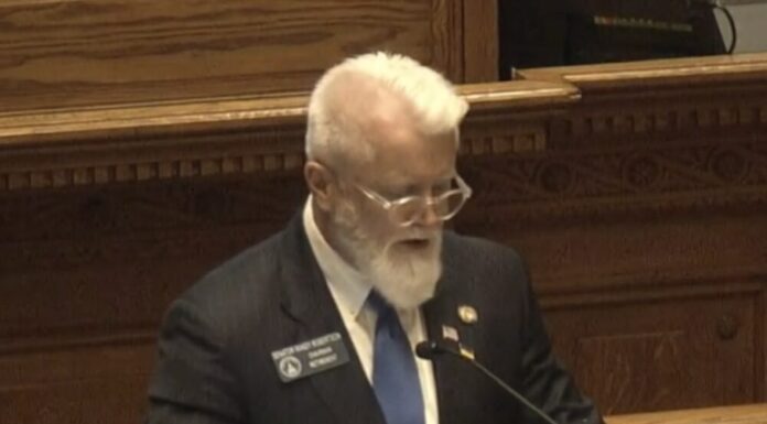 Georgia Senate passes bill to make felonies a bail restricted offense Georgia Sen. Randy Jackson speaking at the Senate session on Crossover Day for a bill to make all felonies bail restricted offenses in this March 15, 2022, screenshot. (Georgia General Assembly)