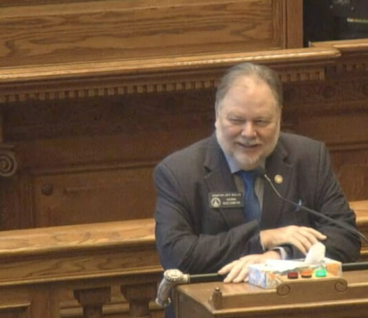 Senators honor Rules chair Jeff Mullis, retiring from public office Sen. Jeff Mullis thanks the Senate in this screenshot after being commended for his 22 years of service on Tuesday, March 22. Mullis will not seek reelection this year. (Georgia Senate)