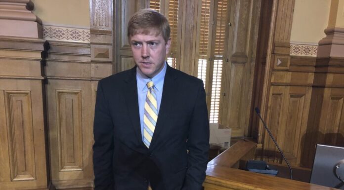 Georgia senators seek to base health payments on outcomes Georgia Senate Appropriations Committee Chairman Blake Tillery talks to the media on June 17, 2020, at the Georgia Capitol in Atlanta. Tillery’s committee on Wednesday, March 23, 2021 approved a proposed $53 billion state budget for the year beginning July 1, 2022. (Jeff Amy/AP Photo)