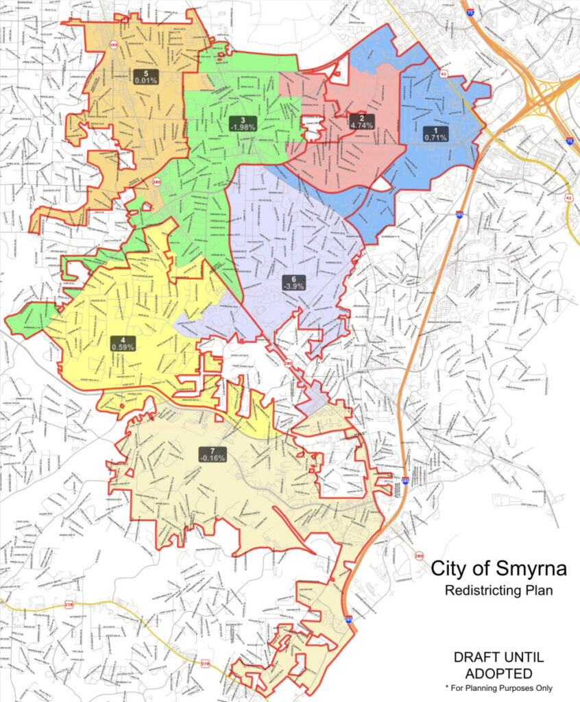 draft map of proposed redistricting
