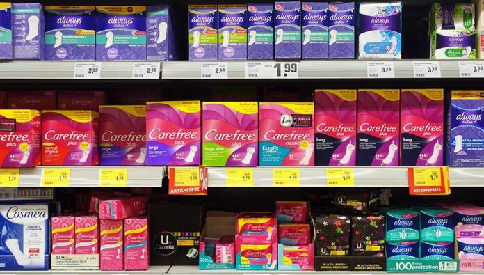 Assortment of feminine hygiene products