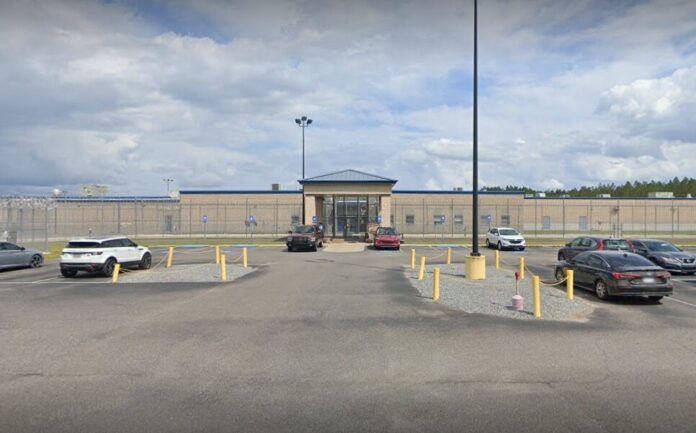 Folkston Detention Center in Folkston, Georgia. Front view of building.