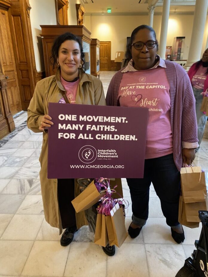 Interfaith Children’s Movement staff Rozina Gilani (left) and Cassandra Henderson (Gabby Miller/Fresh Take Georgia).