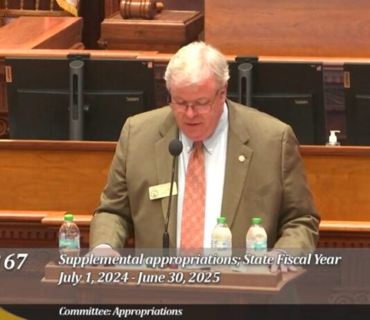 Georgia House votes more money for hurricane relief and prisons House Representative Matt Hatchett (R) introduces House Bill 67.